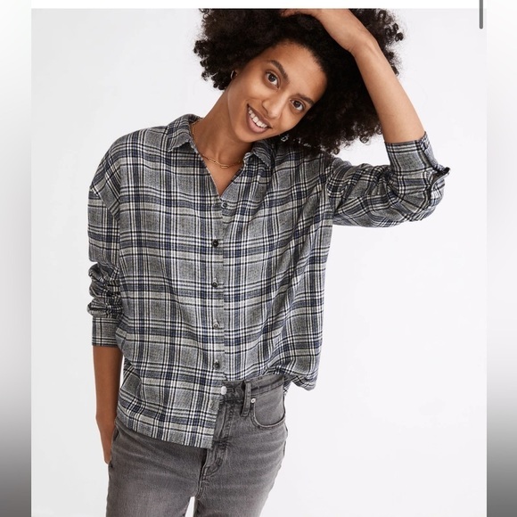 MADEWELL Flannel Westlake Shirt in Dubin Plaid in Size XS - Picture 1 of 10